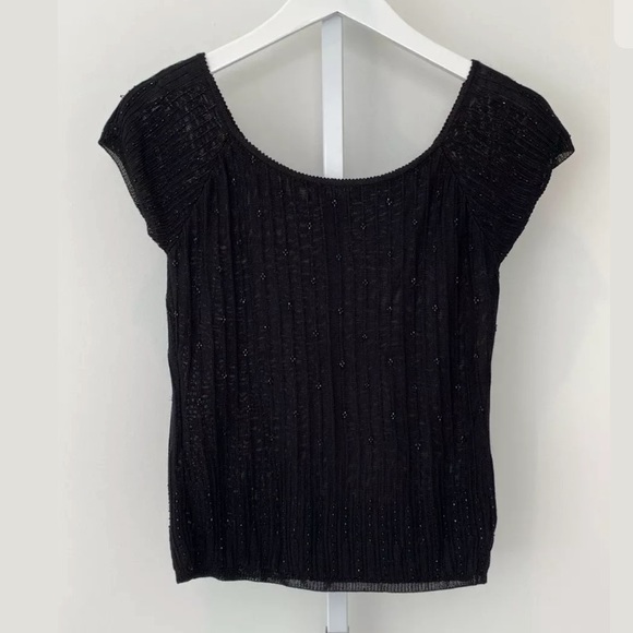 LAUNDRY BY SHELLI SEGAL BLACK EMBELLISHED KNIT TOP SIZE M - Picture 4 of 16